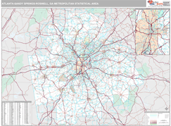Atlanta-Sandy Springs-Roswell Metro Area Digital Map Premium Style
